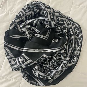 Authentic Chanel Silk Monogram Scarf